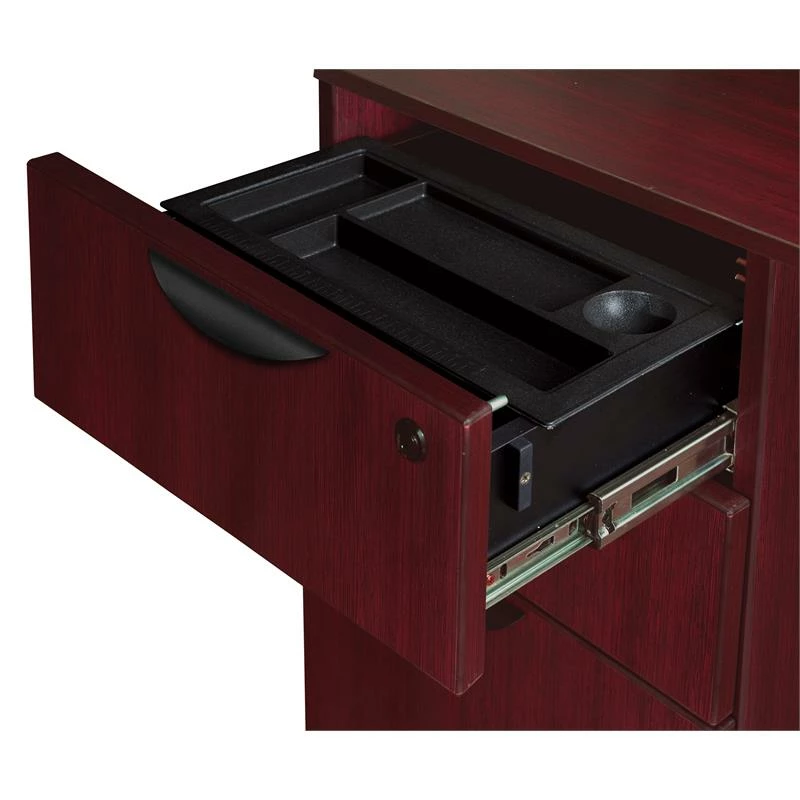 Legacy 71" Single Pedestal Left Corner Credenza- Mahogany 5 Legacy 71" Single Pedestal Left Corner Credenza- Mahogany - Image 3