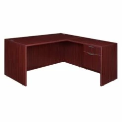 Regency Legacy 71" Single Pedestal L-Desk With 47" Return- Mahogany