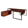 Structure 72" X 30" U-Desk With Laminate Low Credenza- Cherry/Black -CYMAX Sales 1956965 L