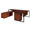Structure 72" X 30" U-Desk W/ Laminate Credenza & Full Pedestal- Cherry/Black 1 Structure 72" X 30" U-Desk W/ Laminate Credenza & Full Pedestal- Cherry/Black -CYMAX Sales 1956967 L