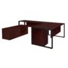 Structure 72" X 30" U-Desk W/ Laminate Credenza And Full Pedestal- Brown/Black 1 Structure 72" X 30" U-Desk W/ Laminate Credenza And Full Pedestal- Brown/Black -CYMAX Sales 1956968 L