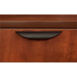 Structure 72" X 30" L-Desk With Laminate Low Credenza- Cherry/Black -CYMAX Sales 1957003 6 L