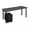 Kee 60" Single Mobile Pedestal Desk- Grey/ Black 2 Kee 60" Single Mobile Pedestal Desk- Grey/ Black -CYMAX Sales 1957033 L