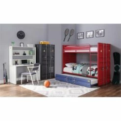 ACME Cargo Metal Frame Desk And Hutch With Storage Base In Blue 30 ACME Cargo Metal Frame Desk And Hutch With Storage Base In Blue -CYMAX Sales 1962613 5 L