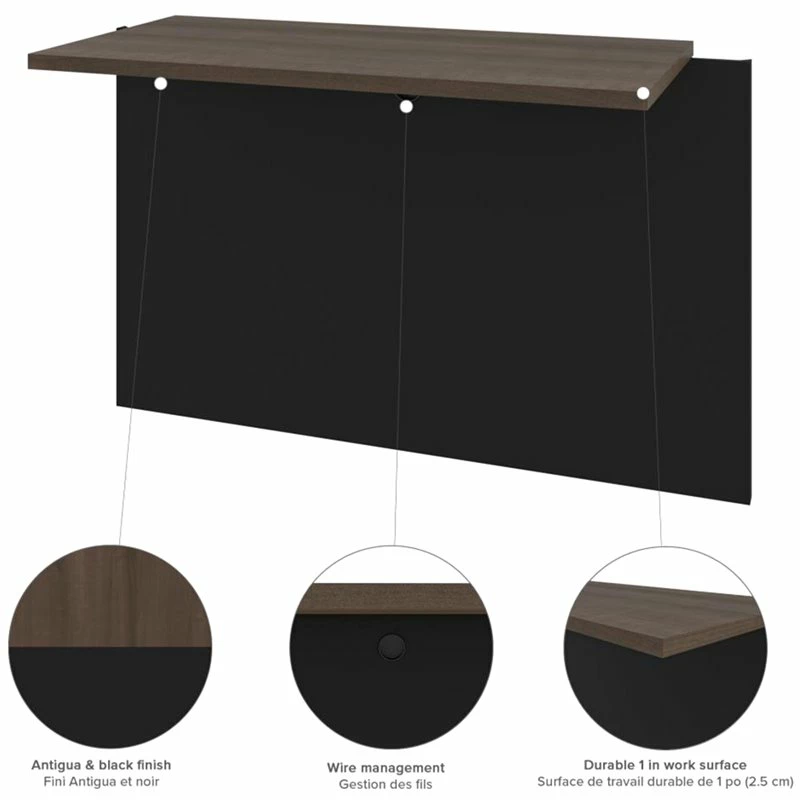 Bestar Connexion 5 Piece U Shaped Computer Desk In Antigua And Black 12 Bestar Connexion 5 Piece U Shaped Computer Desk In Antigua And Black - Image 10