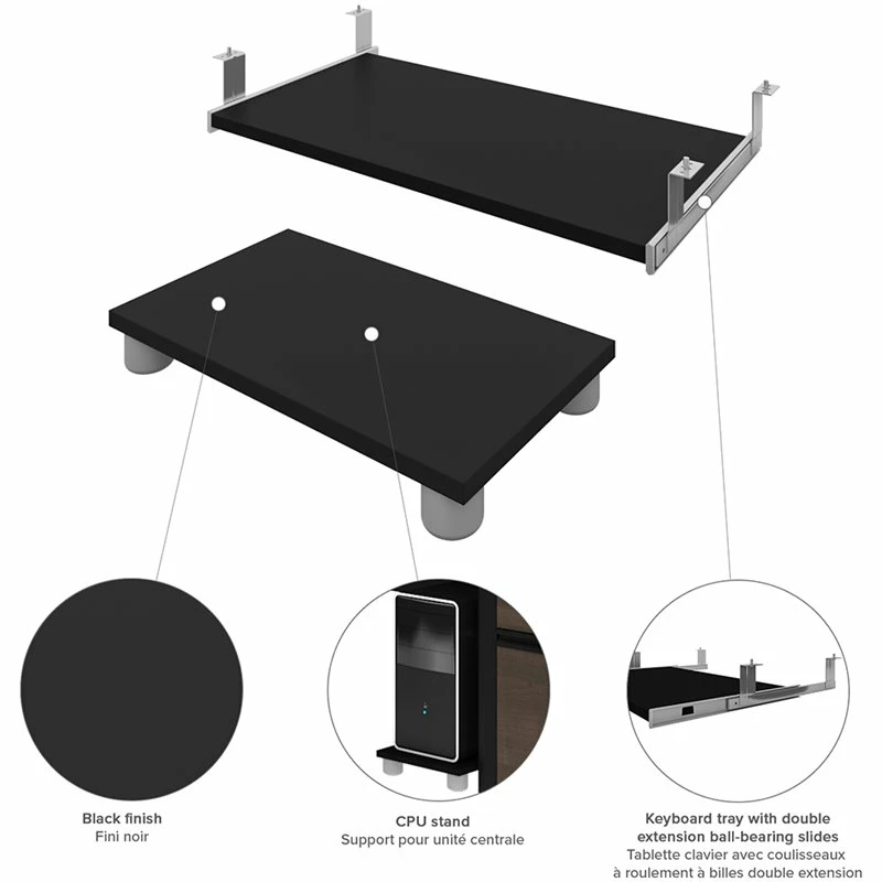 Bestar Connexion 5 Piece U Shaped Computer Desk In Antigua And Black 13 Bestar Connexion 5 Piece U Shaped Computer Desk In Antigua And Black - Image 11