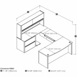 Bestar Connexion 5 Piece U Shaped Computer Desk In Antigua And Black 33 Bestar Connexion 5 Piece U Shaped Computer Desk In Antigua And Black -CYMAX Sales 1962800 20 L