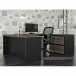 Bestar Connexion 5 Piece U Shaped Computer Desk In Antigua And Black 35 Bestar Connexion 5 Piece U Shaped Computer Desk In Antigua And Black -CYMAX Sales 1962801 10 L