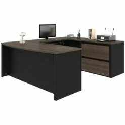 Bestar Connexion 5 Piece U Shaped Computer Desk In Antigua And Black 36 Bestar Connexion 5 Piece U Shaped Computer Desk In Antigua And Black -CYMAX Sales 1962801 11 L