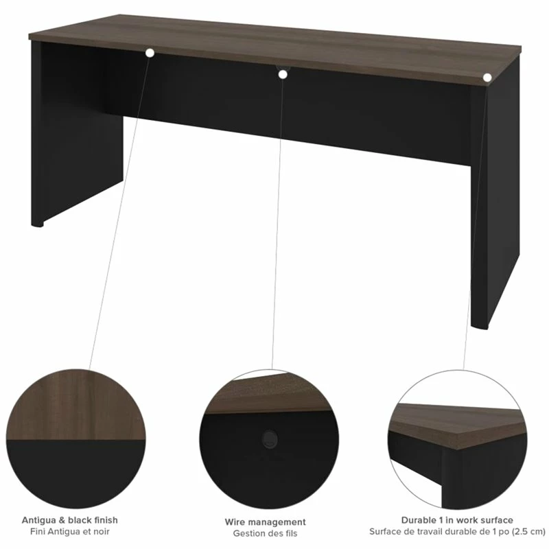 Bestar Connexion 5 Piece U Shaped Computer Desk In Antigua And Black 22 Bestar Connexion 5 Piece U Shaped Computer Desk In Antigua And Black - Image 20