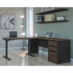 Bestar Connexion 2 Piece Standing Desk Set In Antigua And Black -CYMAX Sales 1962806 1 L