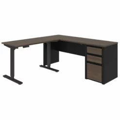 Bestar Connexion 2 Piece Standing Desk Set In Antigua And Black -CYMAX Sales 1962806 L