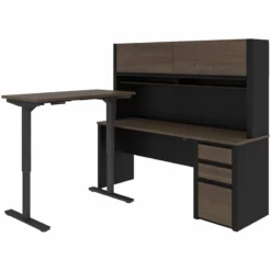 Bestar Connexion 2 Piece Standing Desk Set In Antigua And Black -CYMAX Sales 1962807 2 L