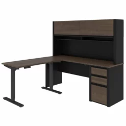Bestar Connexion 2 Piece Standing Desk Set In Antigua And Black