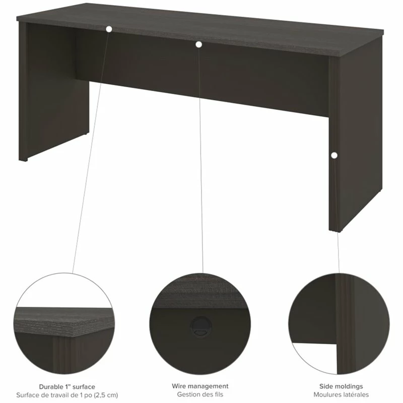 Bestar Prestige Plus Credenza Desk In Bark Gray And Slate 11 Bestar Prestige Plus Credenza Desk In Bark Gray And Slate - Image 9