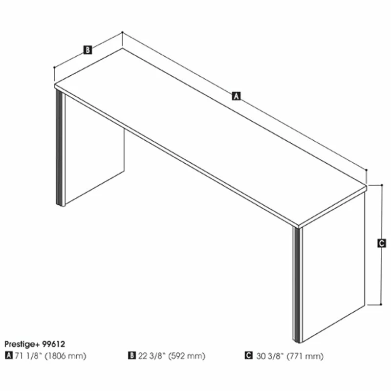 Bestar Prestige Plus Credenza Desk In Bark Gray And Slate 12 Bestar Prestige Plus Credenza Desk In Bark Gray And Slate - Image 10