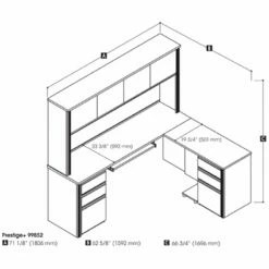 Bestar Prestige Plus L-Desk With Hutch In White Chocolate And Antigua -CYMAX Sales 1962815 19 L
