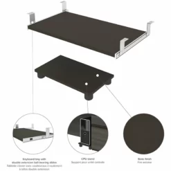 Bestar Prestige Plus U-Desk With Hutch In White Chocolate And Antigua -CYMAX Sales 1962816 19 L