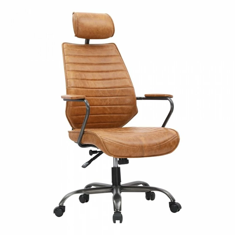 Executive Swivel Office Chair Cigare Tan Leather 3 Executive Swivel Office Chair Cigare Tan Leather