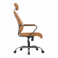 Executive Swivel Office Chair Cigare Tan Leather 16 Executive Swivel Office Chair Cigare Tan Leather -CYMAX Sales 1964120 2 L