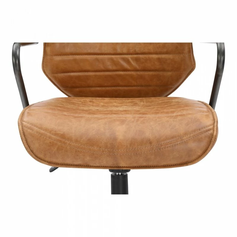 Executive Swivel Office Chair Cigare Tan Leather 7 Executive Swivel Office Chair Cigare Tan Leather - Image 5
