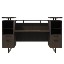 Safco Mirella Modern Wood Reception Desk In Southern Tobacco 10 Safco Mirella Modern Wood Reception Desk In Southern Tobacco -CYMAX Sales 1965947 3 L