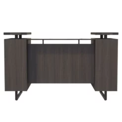 Safco Mirella Modern Wood Reception Desk In Southern Tobacco 11 Safco Mirella Modern Wood Reception Desk In Southern Tobacco -CYMAX Sales 1965947 4 L