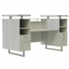 Mirella Reception Desk With Glass Countertop In White Ash -CYMAX Sales 1965956 L