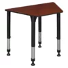 36 In. X 23 In. X 19 In. Trapezoid Height Adjustable School Desk- Cherry