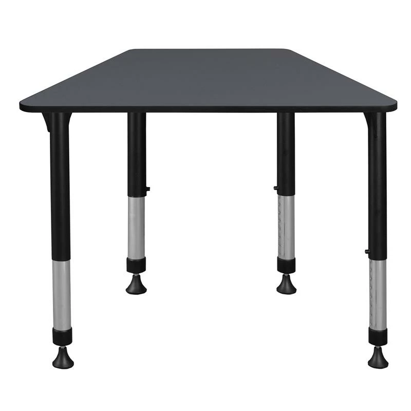 36 In. X 23 In. X 19 In. Trapezoid Height Adjustable School Desk- Grey 4 36 In. X 23 In. X 19 In. Trapezoid Height Adjustable School Desk- Grey - Image 2