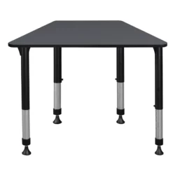 36 In. X 23 In. X 19 In. Trapezoid Height Adjustable School Desk- Grey 26 36 In. X 23 In. X 19 In. Trapezoid Height Adjustable School Desk- Grey -CYMAX Sales 1966519 10 L