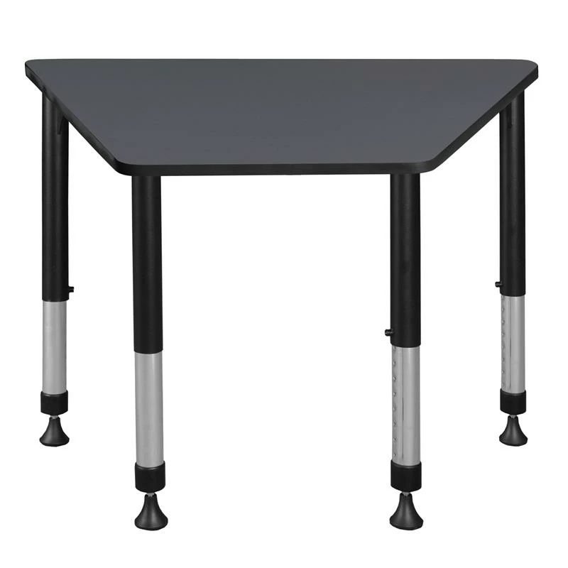 36 In. X 23 In. X 19 In. Trapezoid Height Adjustable School Desk- Grey 5 36 In. X 23 In. X 19 In. Trapezoid Height Adjustable School Desk- Grey - Image 3