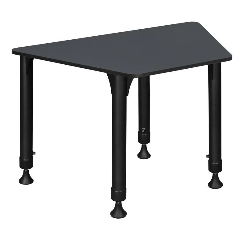 36 In. X 23 In. X 19 In. Trapezoid Height Adjustable School Desk- Grey 6 36 In. X 23 In. X 19 In. Trapezoid Height Adjustable School Desk- Grey - Image 4