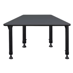 36 In. X 23 In. X 19 In. Trapezoid Height Adjustable School Desk- Grey 21 36 In. X 23 In. X 19 In. Trapezoid Height Adjustable School Desk- Grey -CYMAX Sales 1966519 4 L