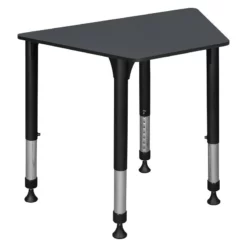 36 In. X 23 In. X 19 In. Trapezoid Height Adjustable School Desk- Grey