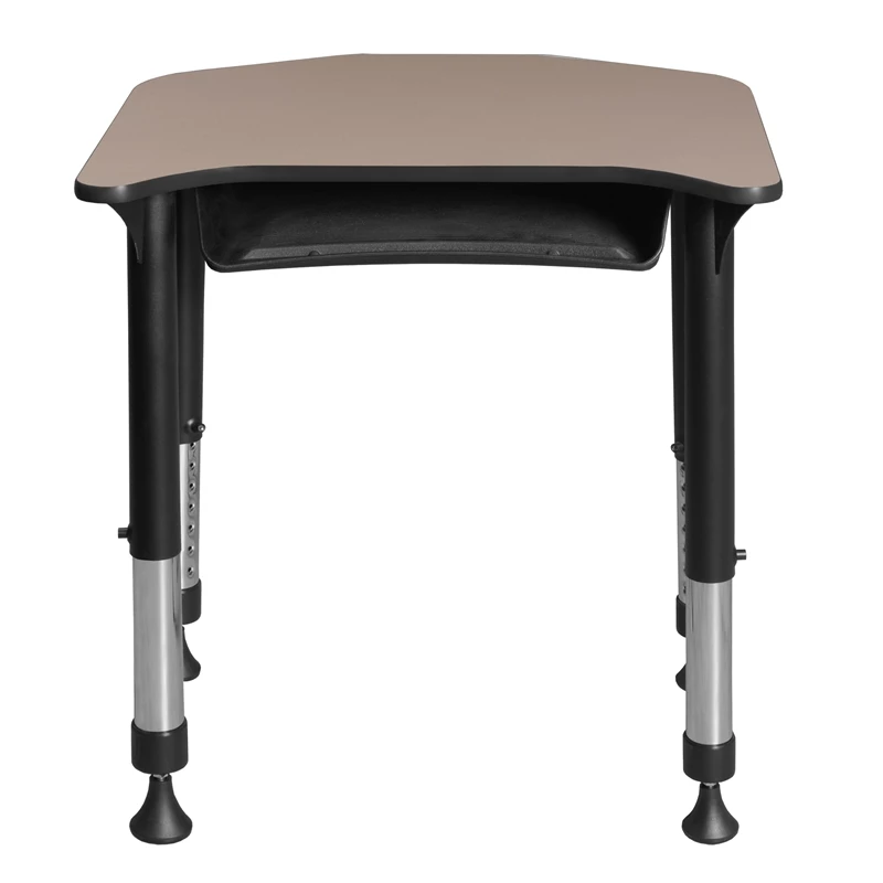 Ferris 26 In. X 24 In. Height Adjustable Student Desk With Book Storage- Beige 15 Ferris 26 In. X 24 In. Height Adjustable Student Desk With Book Storage- Beige - Image 13