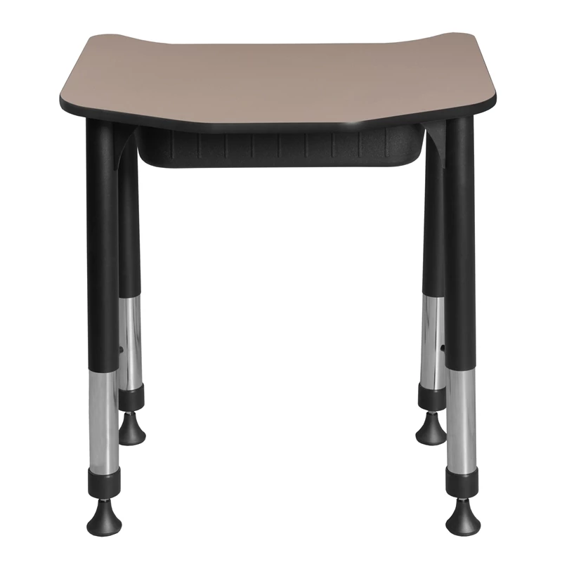 Ferris 26 In. X 24 In. Height Adjustable Student Desk With Book Storage- Beige 14 Ferris 26 In. X 24 In. Height Adjustable Student Desk With Book Storage- Beige - Image 12