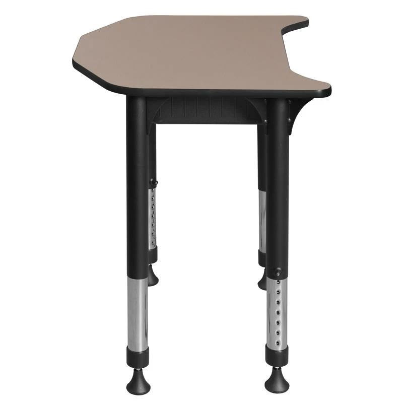 Ferris 26 In. X 24 In. Height Adjustable Student Desk With Book Storage- Beige 6 Ferris 26 In. X 24 In. Height Adjustable Student Desk With Book Storage- Beige - Image 4