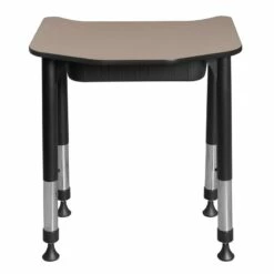 Ferris 26 In. X 24 In. Height Adjustable Student Desk With Book Storage- Beige 24 Ferris 26 In. X 24 In. Height Adjustable Student Desk With Book Storage- Beige -CYMAX Sales 1966520 4 L