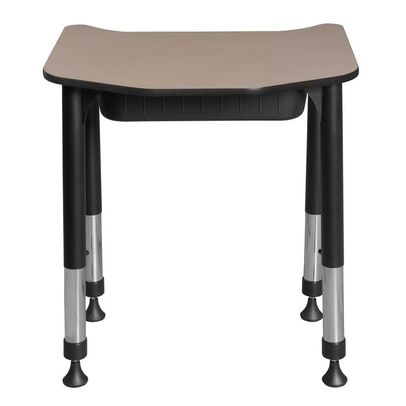 Ferris 26 In. X 24 In. Height Adjustable Student Desk With Book Storage- Beige 7 Ferris 26 In. X 24 In. Height Adjustable Student Desk With Book Storage- Beige - Image 5