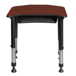 Ferris 26 In. X 24 In. Height Adjustable Student Desk With Book Storage- Cherry 34 Ferris 26 In. X 24 In. Height Adjustable Student Desk With Book Storage- Cherry -CYMAX Sales 1966521 12 L