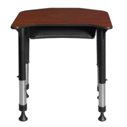 Ferris 26 In. X 24 In. Height Adjustable Student Desk With Book Storage- Cherry 21 Ferris 26 In. X 24 In. Height Adjustable Student Desk With Book Storage- Cherry -CYMAX Sales 1966521 2 L