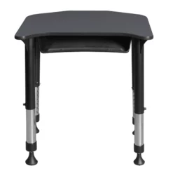 Ferris 26 In. X 24 In. Height Adjustable Student Desk With Book Storage- Grey 32 Ferris 26 In. X 24 In. Height Adjustable Student Desk With Book Storage- Grey -CYMAX Sales 1966522 12 L