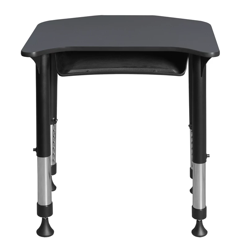 Ferris 26 In. X 24 In. Height Adjustable Student Desk With Book Storage- Grey 17 Ferris 26 In. X 24 In. Height Adjustable Student Desk With Book Storage- Grey - Image 15