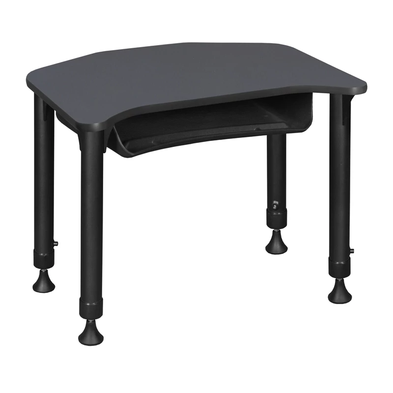 Ferris 26 In. X 24 In. Height Adjustable Student Desk With Book Storage- Grey 15 Ferris 26 In. X 24 In. Height Adjustable Student Desk With Book Storage- Grey - Image 13