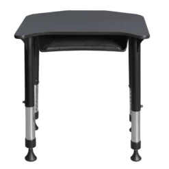 Ferris 26 In. X 24 In. Height Adjustable Student Desk With Book Storage- Grey 20 Ferris 26 In. X 24 In. Height Adjustable Student Desk With Book Storage- Grey -CYMAX Sales 1966522 2 L