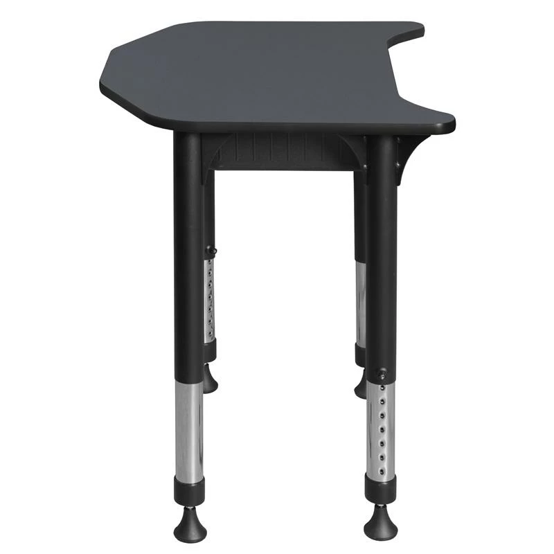 Ferris 26 In. X 24 In. Height Adjustable Student Desk With Book Storage- Grey 6 Ferris 26 In. X 24 In. Height Adjustable Student Desk With Book Storage- Grey - Image 4