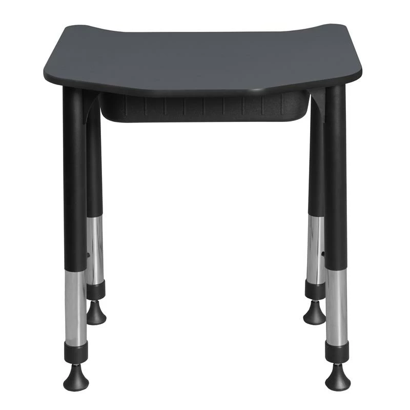 Ferris 26 In. X 24 In. Height Adjustable Student Desk With Book Storage- Grey 7 Ferris 26 In. X 24 In. Height Adjustable Student Desk With Book Storage- Grey - Image 5