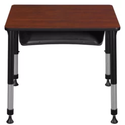 18.5 In. X 26 In. Rectangle Height Adjustable School Desk W/ Storage- Cherry -CYMAX Sales 1966525 10 L
