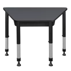 36 In. X 23 In. X 19 In. Trapezoid Adjustable School Desk W/ Storage- Grey -CYMAX Sales 1966527 11 L